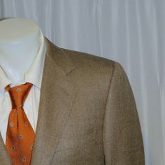 51% Silk 49% Wool Made In Italy Two Button No Flaws Notch Lapels Jacket Measurements Size: 38r Shoulder To Shoulder: 18.375 Inches Sleeves: 24.75 Inches Base Of Collar To Bottom Of Jacket: 30.875 Inches Pit To Pit: 21 Inches Waist (Across Top Button): 19.625 Inches Side Vents Standard Cuffs Spring Wool Suits For Formal Occasions, Spring Wool Formal Suit, Elegant Brown Single Button Tweed Jacket, Elegant Brown Single-button Tweed Jacket, Spring Formal Wool Suit, Elegant Spring Button-up Suits, Formal Tweed Jacket With Notch Lapel And Buttons, Classic Formal Single-breasted Tweed Jacket, Formal Fitted Button-up Suit