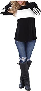 Amazon.com : womans clothing trending fall tops Tunics Online, Color Block Shirts, Chic Sweaters, Stripe Shirt, Women Long Sleeve Tops, Elbow Patches, Plus Size Womens Clothing, Long Sleeve Tunic, Casual Pullover