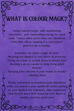 Colour Magick, Incense Magic, Spell Crafting, Colour Healing, Color Magick, Hoodoo Spells, Charmed Book Of Shadows, Witch Tips, Pagan Spirituality