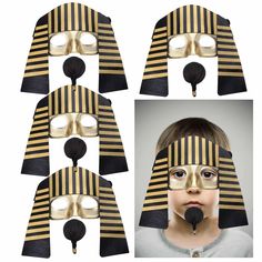 PRICES MAY VARY. ✅ EGYRTION KING COSTUME - This pharaoh mask and beard set is ideal for party prop at Halloween, theme parties, Children’s play, masquerade, cosplay parties, photo shoots, Egyptian Day, drama clubs or just for having fun. Fit to kids, and adult as well makes you look great all day and night. ✅ QUICK AND CONVENIENT–This set Egyptian costume includes 4pcs of pharaoh beard which is easy to put on and take off, the self adhesive small pharaoh beard is easy for little hand to peel off King Tut Costume, Pharaoh Mask, King Pharaoh, Egyptian Mask, Beard King, Pharaoh Costume, Fake Beards, King Costume, Halloween Costume Mask