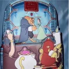 Brand New Bag Bag Size About 12x9x6 Travel Shoulder Bag Backpack With Case, Blue Backpack For Shopping, Beauty And The Beast Library, Library Scene, Loungefly Bag, Bag Bag, The Beast, New Bag, Beauty And The Beast