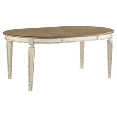 Realyn Dining Extension Table Ash-D743-35 Dining Room Extension, Country Dining Tables, Dining Table With Leaf, Room Extensions, French Country Dining, Country Dining, Oval Dining Table, Drop Leaf Dining Table, Extension Table