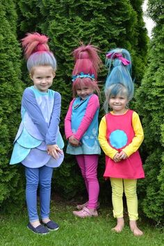 Costume Halloween Famille, Trolls Costume, Trolls Birthday Party, Troll Party, Diy Costumes Kids