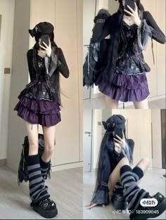 Vkei Outfits Fem, Vkei Inspired Outfits, Goth Lolli Style, Visual Kei Outfit Ideas, Goth Japanese Fashion, Vkei Outfits, Kawaii Outfit, Kawaii Outfits