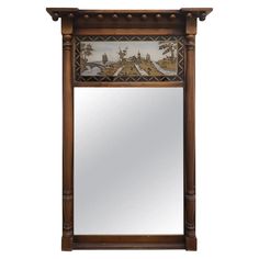 Early 20th Century Federal Style Mahogany And Eglomise Wall Trumeau Mirror For Sale at 1stDibs Trumeau Mirror, Mirrors For Sale, In Depth, Early 20th Century, 20th Century, Mirror, Living Room, For Sale, Wall