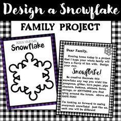 the snowflake family project is shown in black and white