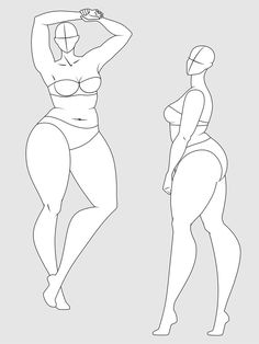 Plus Size 10 Heads Fashion Figure Templates. Exaggerated Croquis for Fashion Design and Illustration Model Outline, Diversity Drawing, Plus Size Body Shapes, Fashion Drawing Sketches