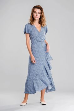 Deep V Wavy Wrap Summer Dress - Nord Wrap Summer Dress, Wrap Dress Summer, Wrap Dresses Summer, Casual Wrap Dress, Dress Ruffles, Strappy Stilettos, Event Outfit, Elevate Your Look