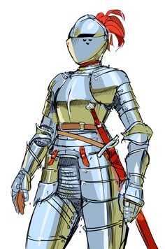 Knight Drawing, Knight Design, Female Armor, Female Knight, Traditional Games