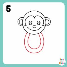 how to draw a cartoon monkey face for kids step by step drawing instructions with pictures