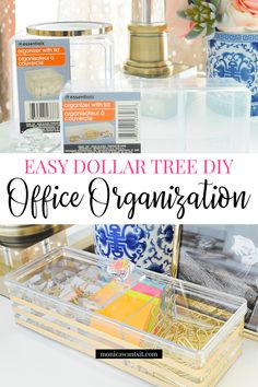 the easy dollar tree diy office organization is great for organizing your desk or home