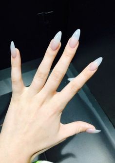 Long Almond Nails, Natural Nail Designs, Transparent Nails, Almond Acrylic Nails, Almond Nail, Nails Polish, Homecoming Nails