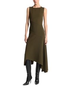 Michael Kors Collection Wool Blend Asymmetric Dress Gentle Movement, Handkerchief Dress, Asymmetric Dress, Handkerchief Hem, Michael Kors Collection, Stretch Dress, Asymmetrical Dress, Dress Backs, Sheath Dress