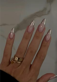 Her Nails, Oval Nails, Fire Nails, Pretty Acrylic Nails, Nail Polishes, Chrome Nails