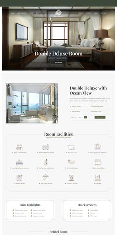 the hotel website is clean and ready to be used as a landing page for an interior design