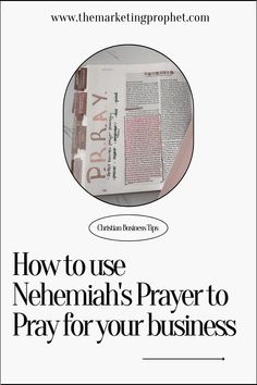 an open book with the title how to use nehemah's prayer to pray for