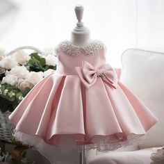 Toddler Princess Dress, Princess Evening Dress, Long Flower Girl Dresses, Toddler Christmas Dress, Satin Flower Girl Dress, Kalay, Vestidos Color Rosa, Toddler Flower Girl Dresses, Princess Baby