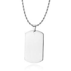 PRICES MAY VARY. Classic design stainless steel dog tag pendant necklace for men and women, a meaningful gift for Birthday, Christmas, Valentine's Day. Made of quality stainless steel, safe and durable,High Polish Finished Smooth Surface, comfortable to wear. Size: Pendant: 50*28mm, Chain length: 65cm. fit to men and women. Package: 1* necklace and a small jewelry bag. A nice gift for Father, Mother, friends,girlfriend,boy friend, sister, brother, as festival or birthday gifts. 
Product Name: GI Stainless Steel Dog Tag Necklace For Anniversary, Stainless Steel Dog Tag Necklace, Stainless Steel Dog Tag Necklace With Engraving Option, Father's Day Stainless Steel Dog Tag Necklace, Stainless Steel Dog Tag Necklace With Adjustable Chain, Personalized Stainless Steel Dog Tag Necklace, Chain Clothing, Nickel-free Silver Dog Tag Necklace, Dog Tag Pendant