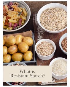 what is restaurant starch? with bowls of food on the table, including potatoes and pasta