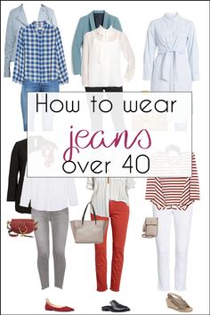 How to wear jeans over 40 – guidelines and ideas for wearing jeans with style How To Wear Jeans, 40 Fashion Women, Summer Outfits Women Over 40, Womens Fashion Casual Summer, Fashion For Women Over 40, Outfit Jeans, Modieuze Outfits, Food Platters