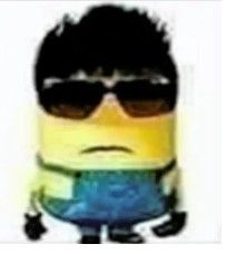 a minion with sunglasses on it's face