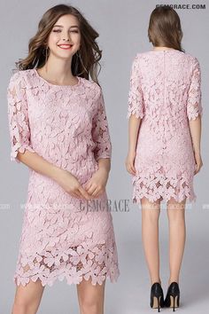 10% off now|Free shipping world-wide. L-5XL Beautiful Pink Lace Plus Size Party Dress at GemGrace. Click to learn our pro custom-made service for wedding dress, formal dress. View #WeddingGuestDresses for more ideas. Elegant Pink Lace Party Dress, Pink Lace Dress For Wedding Guest, Pink Lace Dress With Lace Sleeves For Summer, Pink Knee-length Lace Dress With Lace Trim, Pink Short Sleeve Lace Dress With Patchwork, Pink Lace Dress With Short Sleeves And Lace Patchwork, Pink Knee-length Lace Dress, Pink Lace Patchwork Dress For Summer, Pink Knee-length Lace Dress For Summer