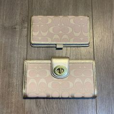 Brand New, Never Been Used Pink Coach Wallet And Checkbook Holder. Will Sell As A Pair Or Separate Coach Pink Wallets For Travel, Pink Coach Wallet For Travel, Coach Wallet, Wallet, Brand New, Cream, Pink, Women Shopping, Color