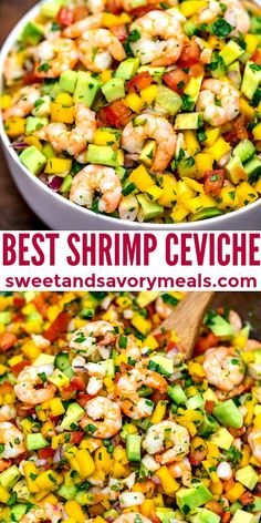 the best shrimp ceviche is made with fresh vegetables