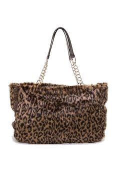 This tote is all of that! Elegant and eye-catching animal print faux fur. Dress this up or wear it with your favorite jeans. Height 11 inchesSize 11 * 18 inches Faux Fur Dress, Fur Handbag, Faux Fur Fashion, Faux Fur Handbag, Fur Dress, Fur Handbags, Pink Olive, Fashion Tote Bag, Fur Fashion