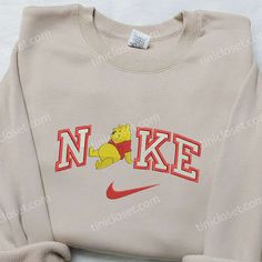 Winnie The Pooh x Nike Embroidered Sweatshirt, Winnie The Pooh Disney Embroidered Sweatshirt, Nike Inspired Embroidered Shirt 5 Nike Embroidered Sweatshirt, Celebrity Shirts, Nike Inspired, Embroidered Apparel, Maroon Hoodie, Shirt Nike, Custom Nikes