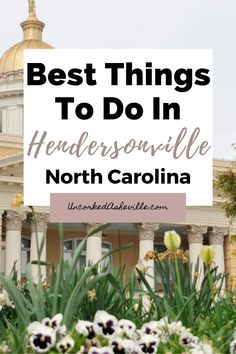 Best Things To Do In Hendersonville, NC with picture of flowers and Henderson County Courthouse Hendersonville Nc Hiking, Hendersonville North Carolina, Upstate South Carolina, Hendersonville Nc, Flat Rock, Historic Downtown, Best Sunset