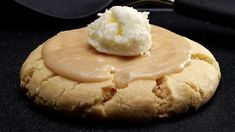 a cookie with peanut butter on top