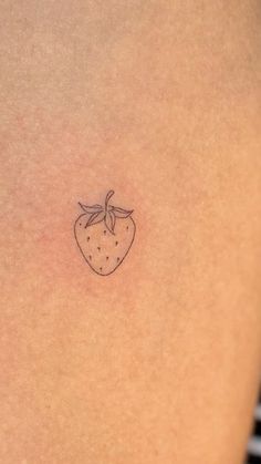 #tinytattooideas #strawberry #strawberrytattoo #fineline #finelinetattoo #tattoosforwomen #tattooed #inked #inkinspiration #tattooidea Strawberry Stick N Poke, Strawberry Patch Tattoo, Dainty Strawberry Tattoo, Fine Line Strawberry Tattoo, Tiny Strawberry Tattoo, Simple Dainty Tattoos, Cute Strawberry Tattoo, Small Strawberry Tattoo, Strawberry Tattoo Minimalist