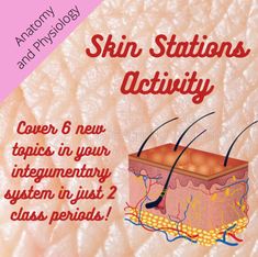 an advertisement for skin stations activity on the back of a woman's stomach, with text describing how to use it