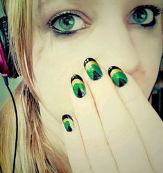 Geeky Nails, Black Nail Art, Disney Nails, Black Nail, Kawaii Nails, I Love Nails