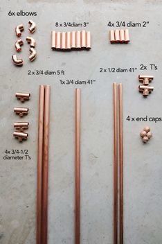 the measurements for copper pipes and fittings are shown