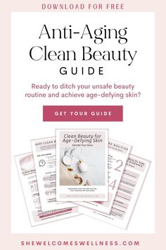 Get the FREE Clean Beauty Guide and discover the secrets to Clean Beauty and age-defying skin.  Explore tips for your Anti-Aging Skincare Routine and learn how to choose safe beauty products for a radiant complexion. Get your FREE Clean Beauty Guide today! beauty tips | skin care routine | free printable | non-toxic anti-aging skincare 40s and beyond Face Cleaning Routine, Age Defying Skin Care, Nontoxic Beauty, Antiaging Skincare Routine, Anti Aging Skincare Routine, Natural Anti Aging Skin Care, Face Routine, Beauty Guide, Beauty Tips For Skin