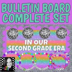 bulletin board complete set in our second grade era with pictures and text on the front