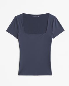 Women's Soft Matte Seamless Tuckable Squareneck Top | Women's Tops | Abercrombie.com Matte Fabric, Short Sleeve Bodysuit, Square Necklines, Women's Tops, Square Neckline, Short Sleeves Tops, Cinderella, New Arrivals, Womens Tops