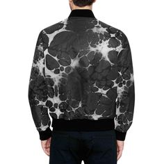 Elevate your style with our Black & Grey Ink Splatter Quilted Bomber Jacket. This jacket is a canvas of expression, featuring a dynamic design with bold ink splatters in classic black and grey tones. It's the perfect blend of art and fashion, allowing you to make a bold statement wherever you go. Whether you're at a gallery opening, a night out with friends, or simply expressing your unique style, this jacket is a symbol of your individuality. Unleash your creativity and embrace your edgy side w Artistic Black Long Sleeve Outerwear, Artistic Black Outerwear For Fall, Casual Fitted Outerwear With Graffiti Print, Gallery Opening, Ink Splatter, Art And Fashion, Dynamic Design, Grey Tones, Black Grey