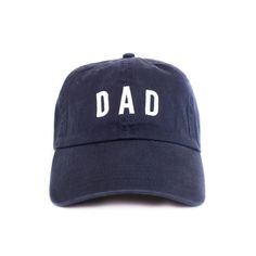 The Dad Hat in Navy by Rey to Z, designed to honor the special role of being a dad. This timeless hat features bold "Dad" embroidery on the front, perfect for everyday wear or family outings. Crafted from high-quality materials, the hat is both durable and comfortable, with an adjustable strap to ensure a personalized fit. The versatile navy color makes it an easy addition to any casual outfit. Whether it’s a gift for Father’s Day, a baby shower, or just because, the Dad Hat is a stylish way to Casual Navy Dad Hat, Navy Cotton Dad Hat For Sports, Navy Casual Six-panel Dad Hat, Everyday Blue Dad Hat, Blue Dad Hat For Outdoor, One Size, Weather Boots, Jogging Stroller, Diaper Bag Accessories, Wrap Carrier