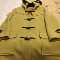 Questions? Leave A Comment Below! Classic Fall Outerwear With Toggle Closure, Classic Winter Outerwear With Toggle Closure, Hooded Outerwear With Toggle Closure For Work, Long Sleeve Outerwear With Toggle Closure For Work, Casual Outerwear With Toggle Closure For Work, Burberry Jacket, Wool Coat, Leave A Comment, Burberry