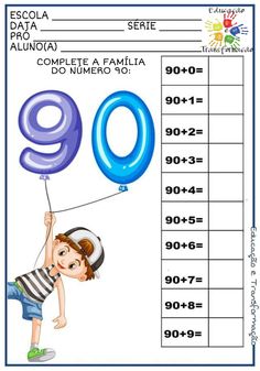 an image of a boy holding balloons in the air with numbers to go on it