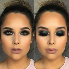 Green Smokey Eye, Alat Makeup, Green Makeup, Green Eyeshadow, Dark Makeup, Eye Makeup Tips, Makeup For Green Eyes