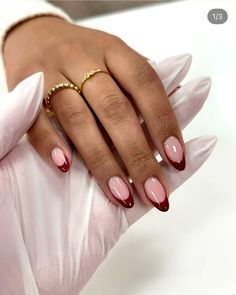 #unghie #french #frenchnails #autunno #fallnails #autumn Oval French Manicure, Fallnails Autumn, Concert Nails, White Tip Nails, Fall Nail Ideas, Cherry Nails, French Tip Acrylic Nails, French Acrylic Nails, Short Acrylic Nails Designs