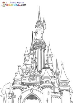 an image of a castle coloring page