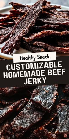 Craft your own beef jerky at home! This recipe is simple, healthy, and lets you customize seasonings to suit your taste. Save this pin to enjoy a high-protein snack that’s full of flavor and easy to make. Home Made Jerky, Ground Beef Jerky Recipes, Jerky Seasoning Recipe