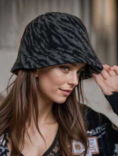 Poprose - Animal Lovers Rejoice! Cute Wool Winter Hats Ahead! Trendy Black Hat For Fall, Trendy Black Hats For Fall, Trendy Black Winter Hat, Wool Animals, Knit Shirt Dress, Winter Trench Coat, Bodysuit Blouse, Wool Winter, Casual Hat