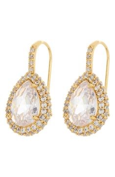 A halo of brilliant crystals brings a sparkling finish to teardrop earrings cast in a gleaming goldtone plate. 1" drop French wire Goldtone plate/crystal glass Imported French Wire, Keep Jewelry, Teardrop Earrings, Kate Spade New York, Crystal Glass, Halo, Kate Spade, Gold Tones, Jewelry Earrings