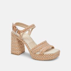 ARNELA HEELS NATURAL MULTI WOVEN – Dolce Vita Sun Kissed, Two Tone, Heel Height, Night Out, Womens Sizes, Sandals, Heels, Leather